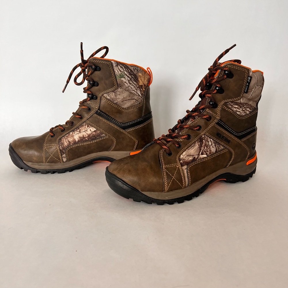 Wolverine Waterproof Camo Hunting Boots Men’s Size 9.5 Leather Upper Like New